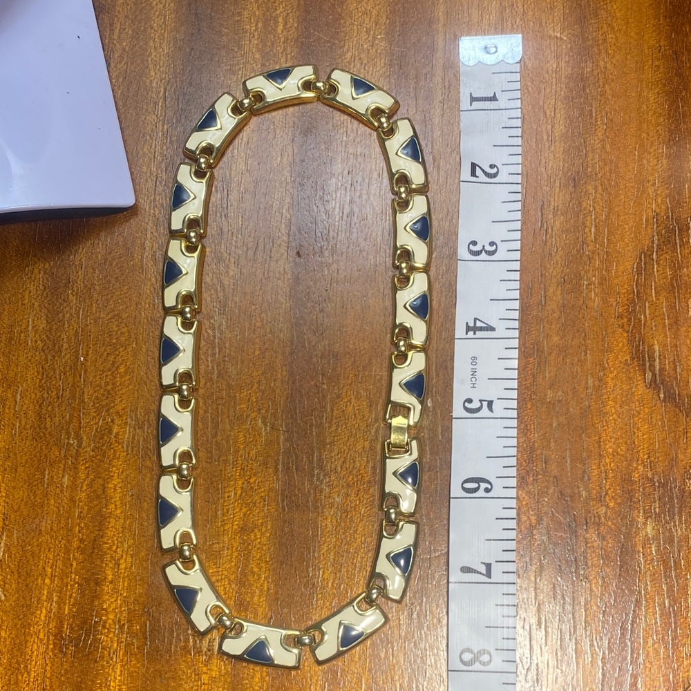 Chic Gold and Navy Women's Enamel Necklace Mexico